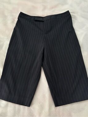 Nine West Gray With Blue Pinstripe Flat-Front Dress Shorts